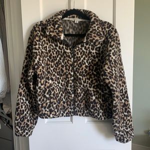 American Eagle Leopard Sherpa Jacket